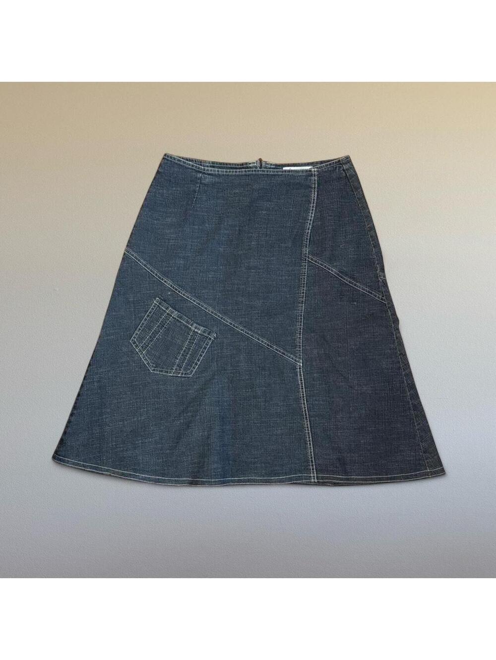 Vintage Euro asymmetrical denim midi skirt from affinites Armand Thiery Sz. S/M
